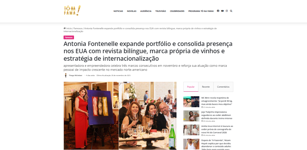 Antonia Fontenelle expands portfolio and consolidates US presence with bilingual magazine, wine brand and internationalization strategy