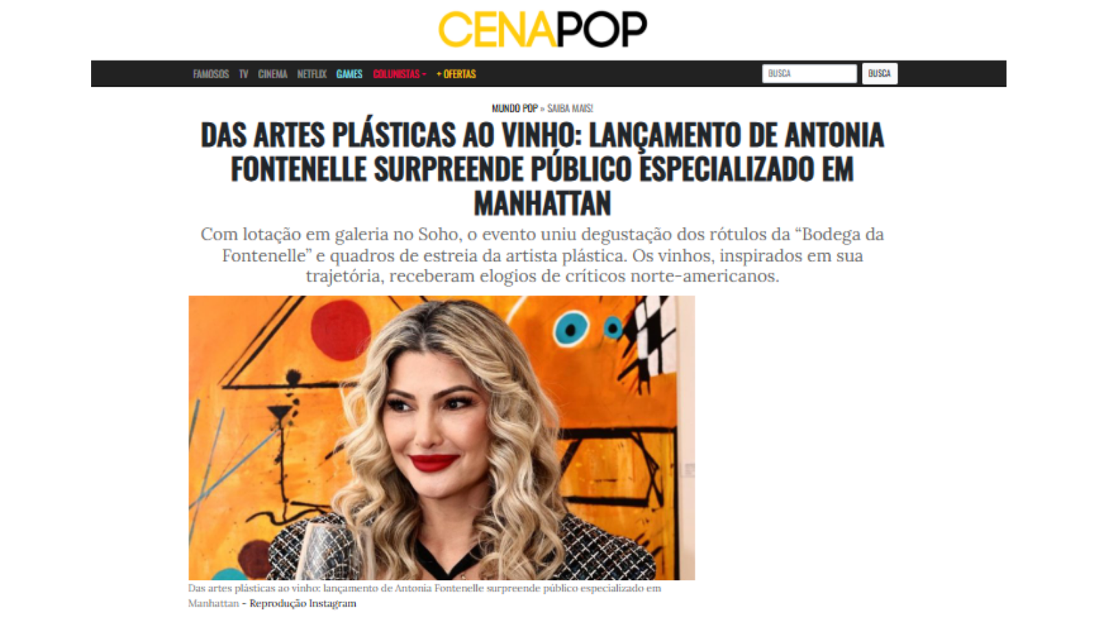 From visual arts to wine: Antônia Fontenelle's launch surprises specialist audience in Manhattan