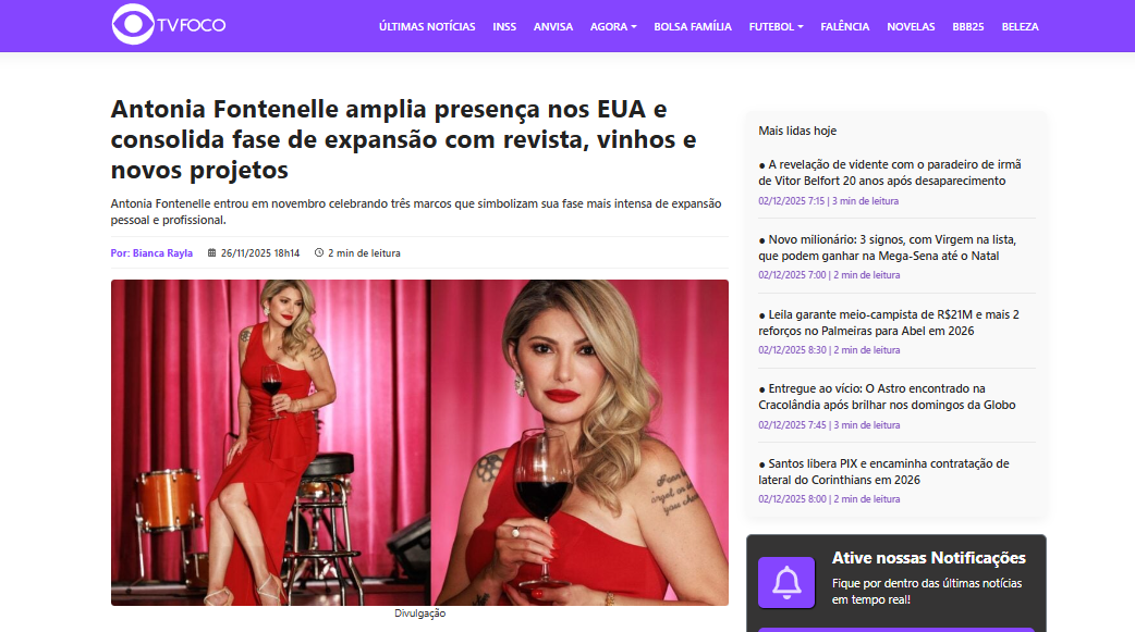 Antonia Fontenelle expands US presence and consolidates growth phase with magazine, wines and new projects